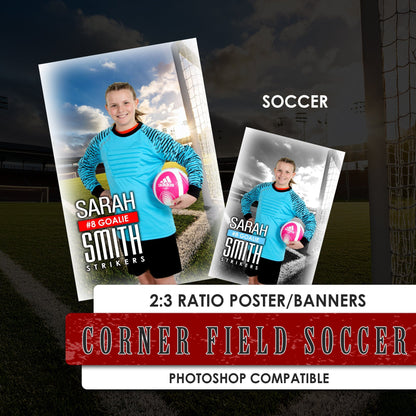 Corner Field Soccer - 2:3 Ratio Player Poster/Banner