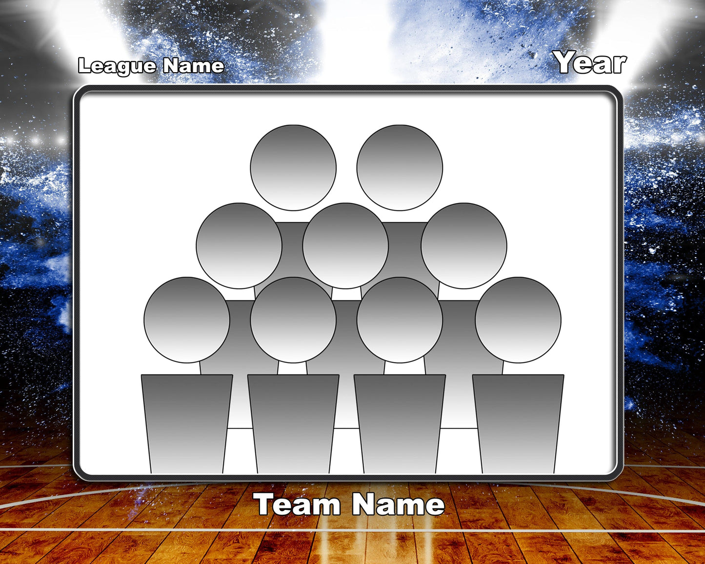 Illumination Basketball Traditional Team & Individual Graphics-Photoshop Template - PSMGraphix