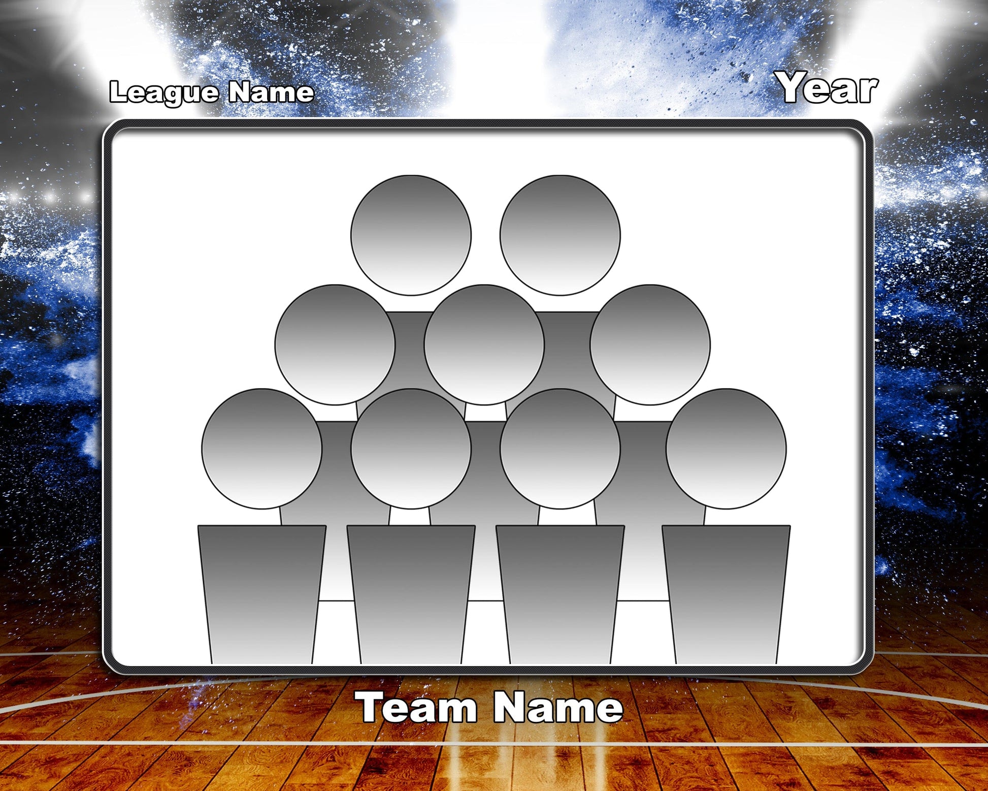 Illumination Basketball Traditional Team & Individual Graphics-Photoshop Template - PSMGraphix