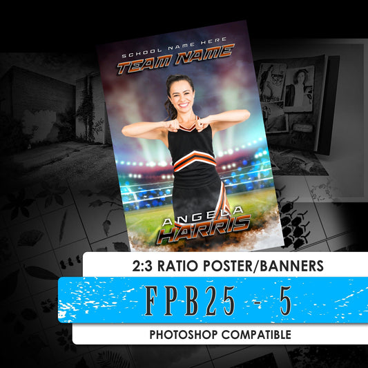 FPB25 - 5 - 2:3 Ratio Player Poster/Banner-Photoshop Template - PSMGraphix