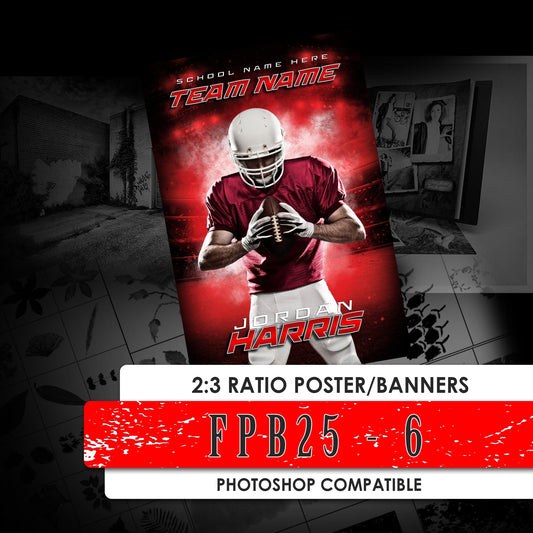 FPB25 - 6 - 2:3 Ratio Player Poster/Banner-Photoshop Template - PSMGraphix
