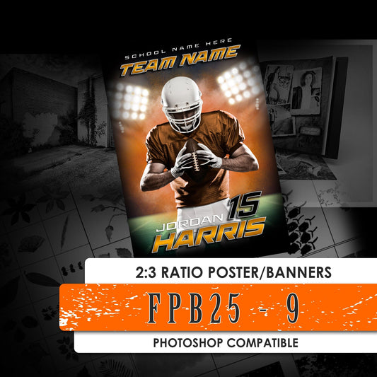 FPB25 - 9 - 2:3 Ratio Player Poster/Banner-Photoshop Template - PSMGraphix