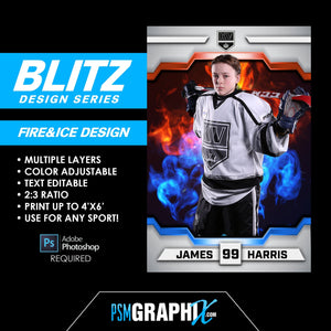 Fire & Ice - BLITZ Series - Poster/Banner Template-Photoshop Template - PSMGraphix
