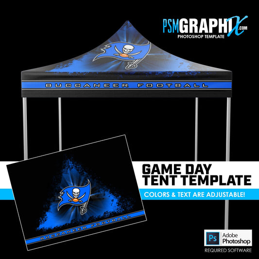 Buccaneer V.1 - Game Day Photoshop Tent Template-Photoshop Template - PSMGraphix