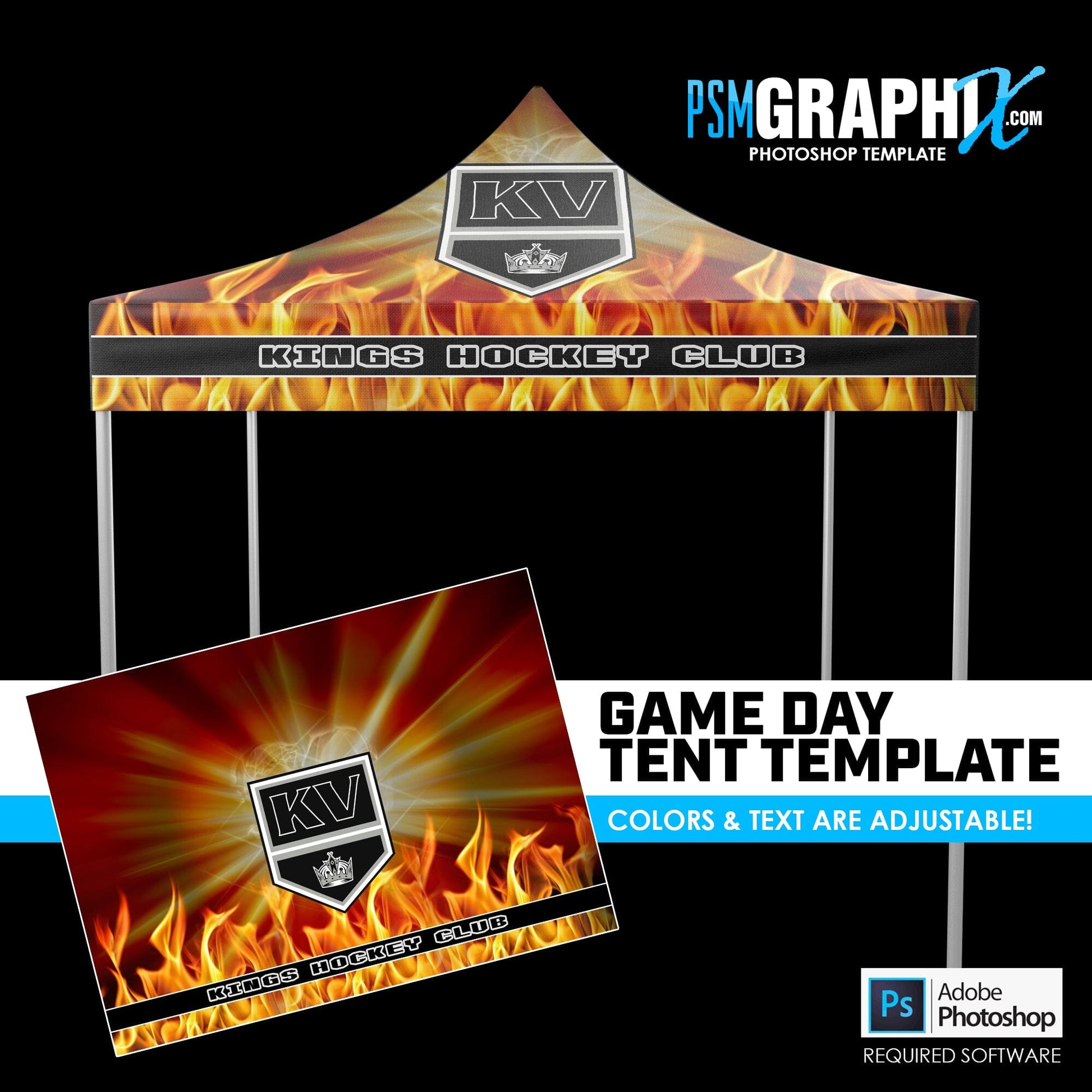 Burn V.1 - Game Day Photoshop Tent Template-Photoshop Template - PSMGraphix