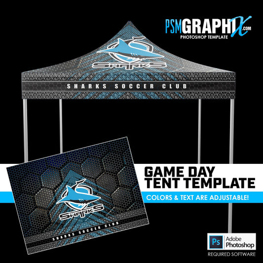 Honeycomb V.1 - Game Day Photoshop Tent Template-Photoshop Template - PSMGraphix