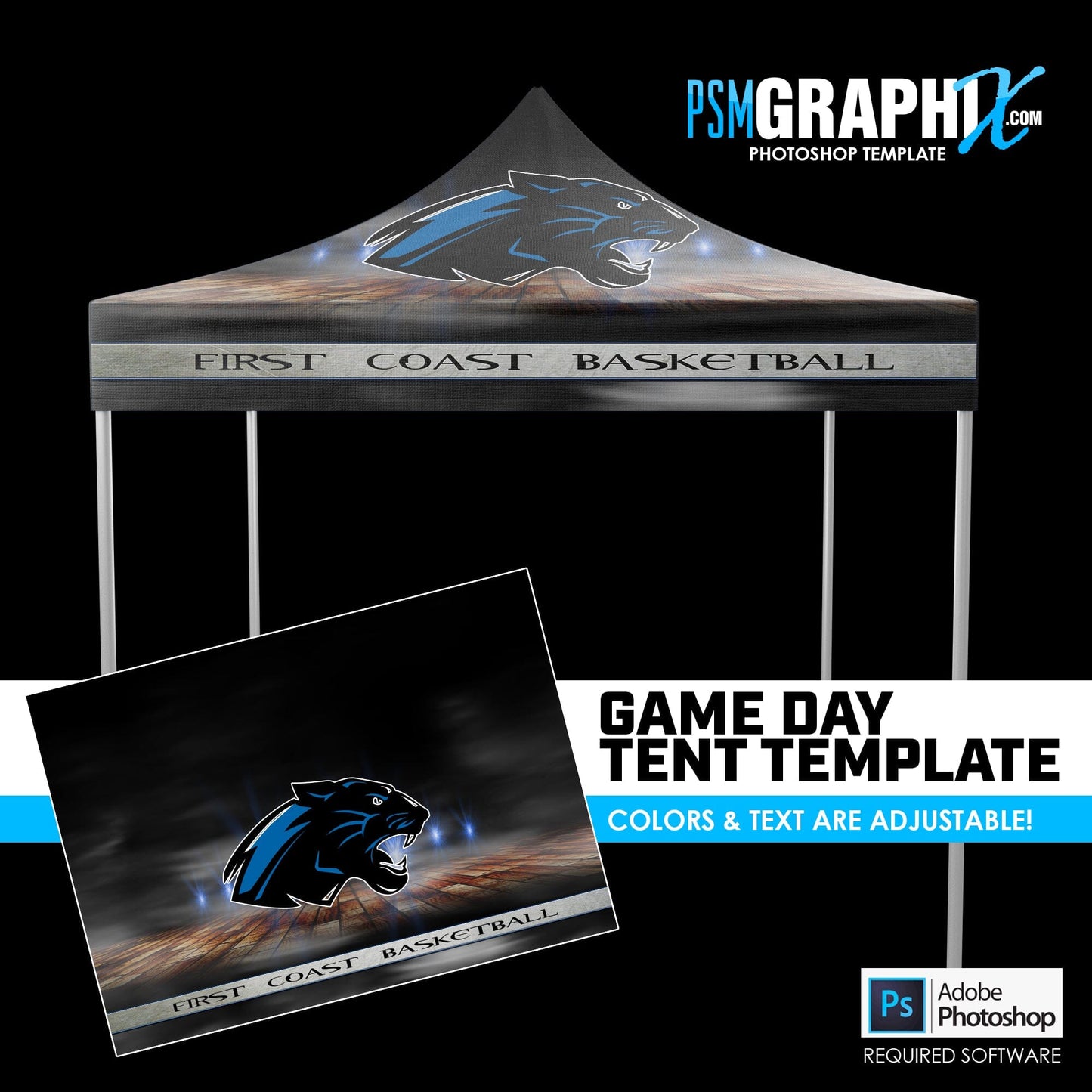 Vapor V.1 - Game Day Photoshop Tent Template-Photoshop Template - PSMGraphix
