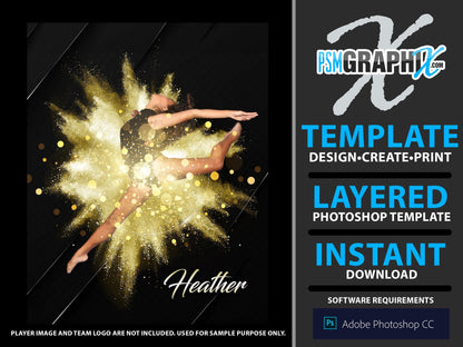 Gold Metal - Stage Series II - Vertical Photoshop Template-Photoshop Template - PSMGraphix