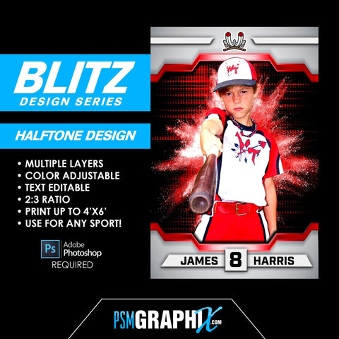 Halftone - BLITZ Series - Poster/Banner Template-Photoshop Template - PSMGraphix
