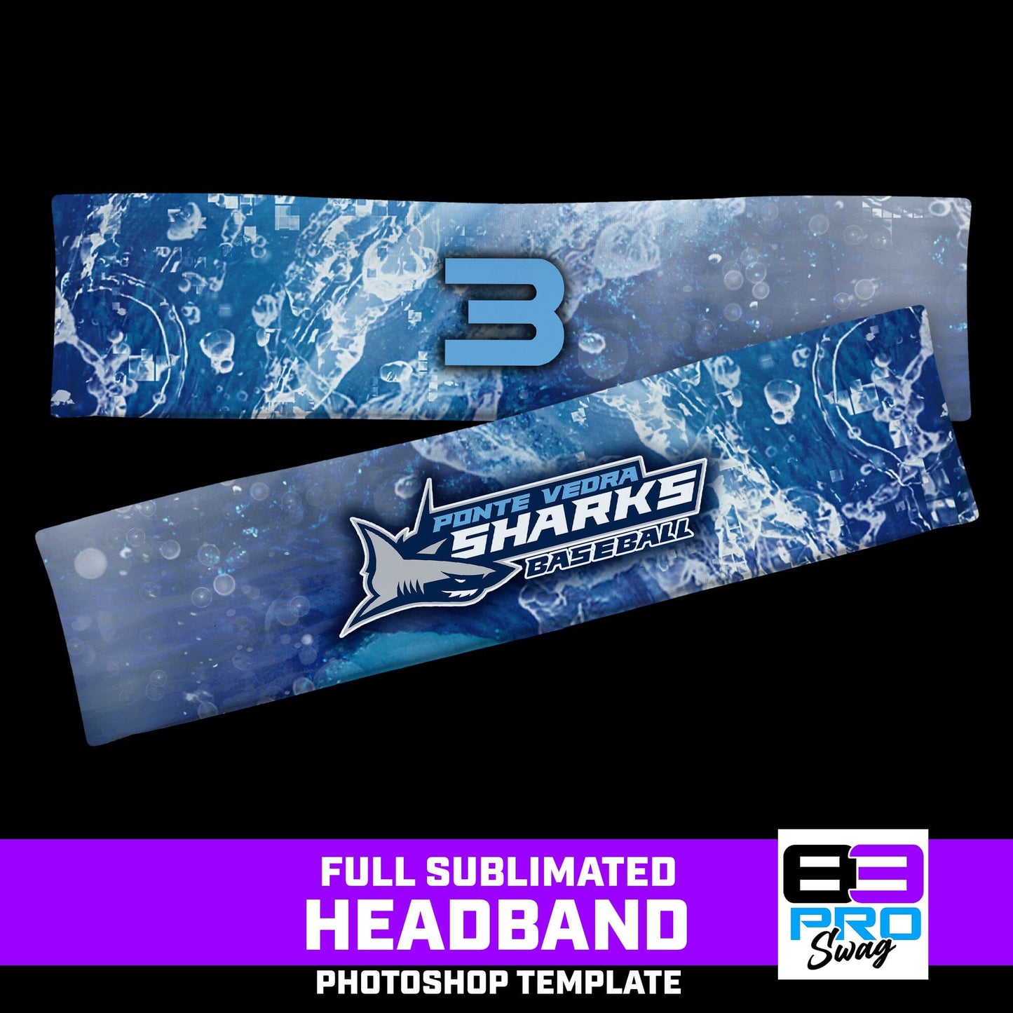 Headbands Photoshop Template - Shark Multi-Sport-Photoshop Template - PSMGraphix