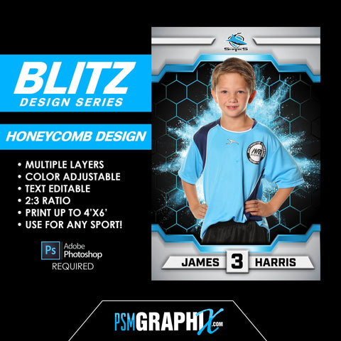 Honeycomb - BLITZ Series - Poster/Banner Template-Photoshop Template - PSMGraphix