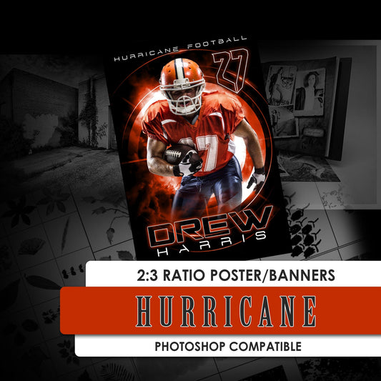 Hurricane 2:3 Ratio Player Poster/Banner-Photoshop Template - PSMGraphix