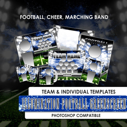 Illumination Football GreenScreen Team & Individual Graphics-Photoshop Template - PSMGraphix