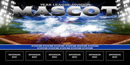 Illumination Baseball/Softball 1:2 Ratio Team Banner-Photoshop Template - PSMGraphix