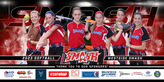 Lights Out - Baseball/Softball Specific - 1:2 Ratio TEAM FIELD BANNER Photoshop Template-Photoshop Template - PSMGraphix