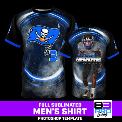 Men's Full Sublimated Sportswear Shirt - FLARE-Photoshop Template - PSMGraphix