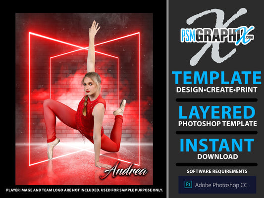 Neon Bricks - Stage Series II - Vertical Photoshop Template-Photoshop Template - PSMGraphix