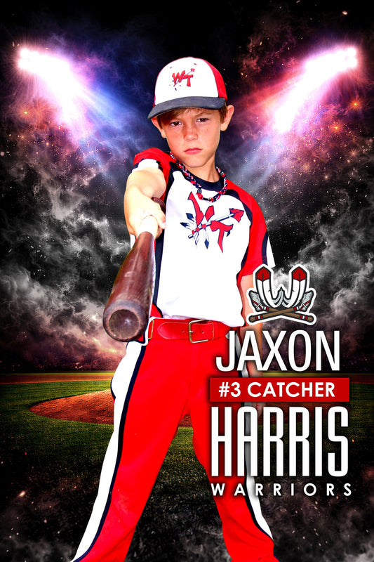 NightFall - Baseball  2:3 Ratio Player Poster/Banner-Photoshop Template - PSMGraphix