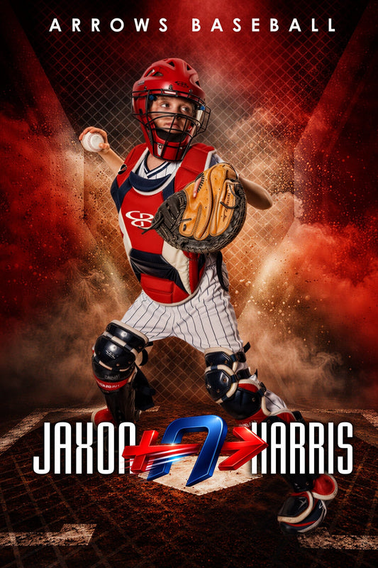 NightFall - Baseball Extreme 2:3 Ratio Player Poster/Banner-Photoshop Template - PSMGraphix