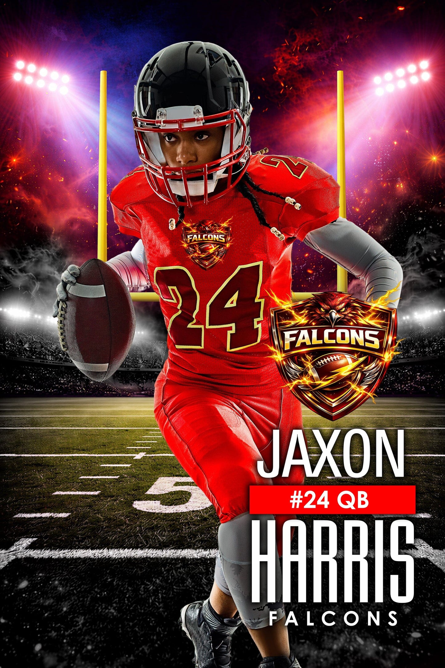 NightFall - Football 2:3 Ratio Player Poster/Banner-Photoshop Template - PSMGraphix