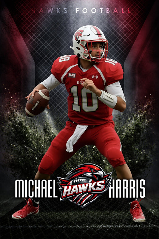 NightFall - Football Extreme 2:3 Ratio Player Poster/Banner-Photoshop Template - PSMGraphix