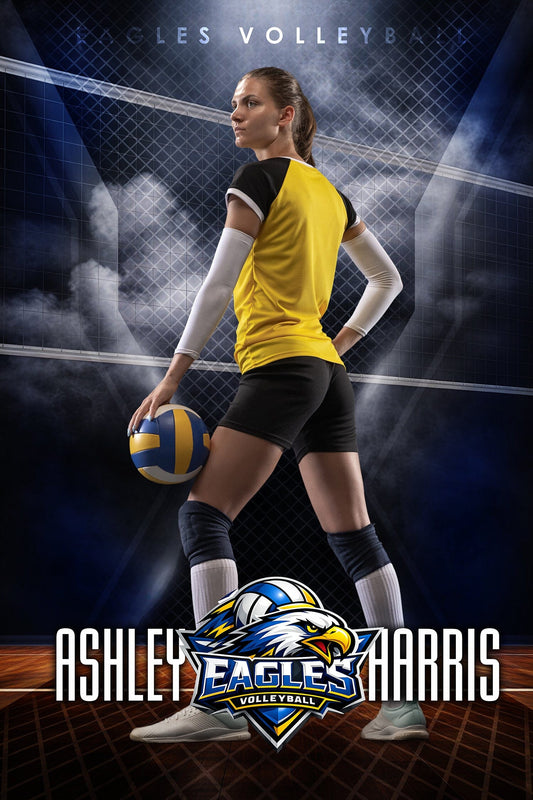 NightFall - Volleyball Extreme 2:3 Ratio Player Poster/Banner-Photoshop Template - PSMGraphix