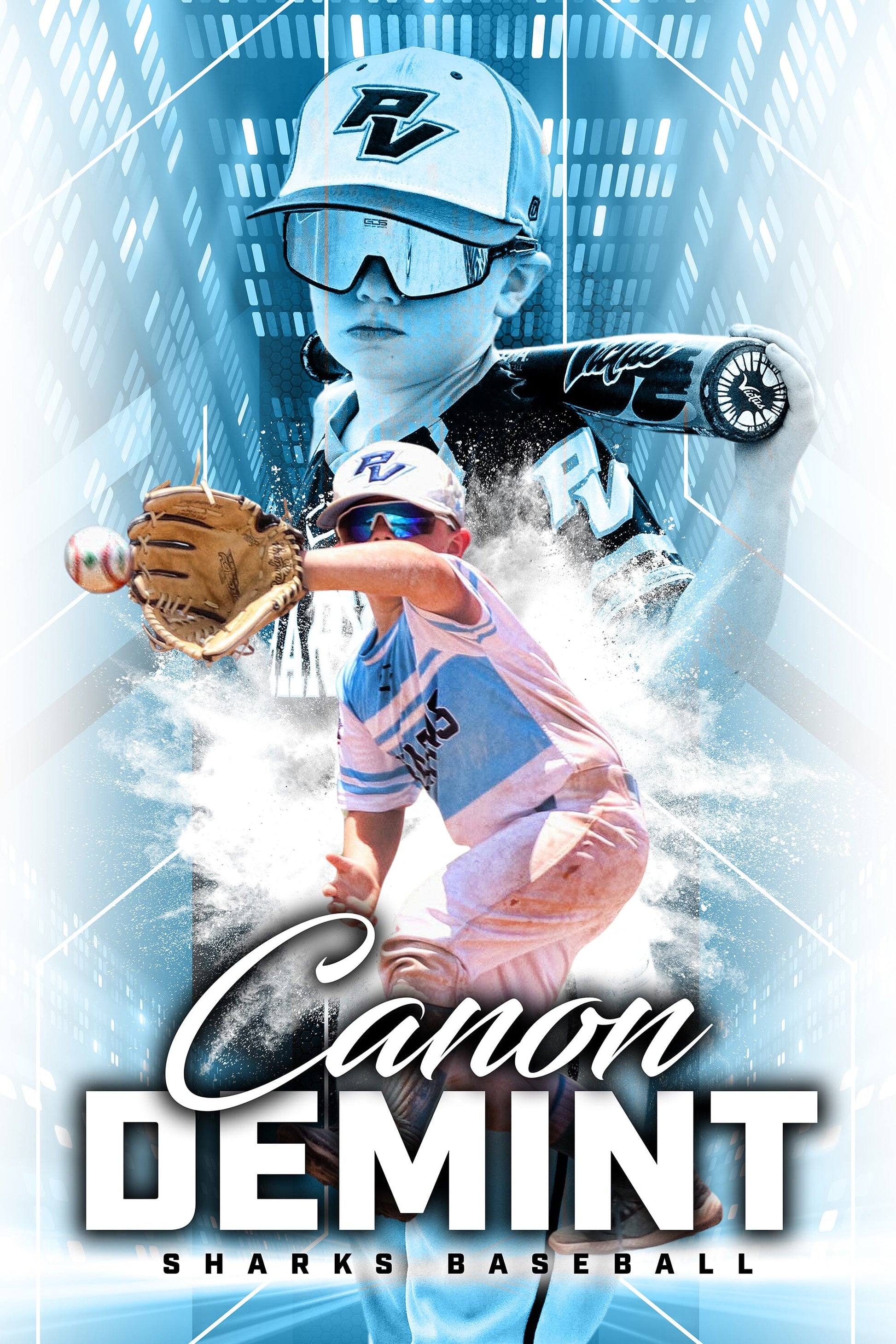 Power Burst 2:3 Ratio Player Poster/Banner-Photoshop Template - PSMGraphix