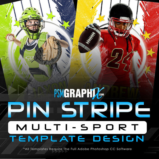 PIN STRIPE - FULL TEMPLATE COLLECTION-Photoshop Template - PSMGraphix