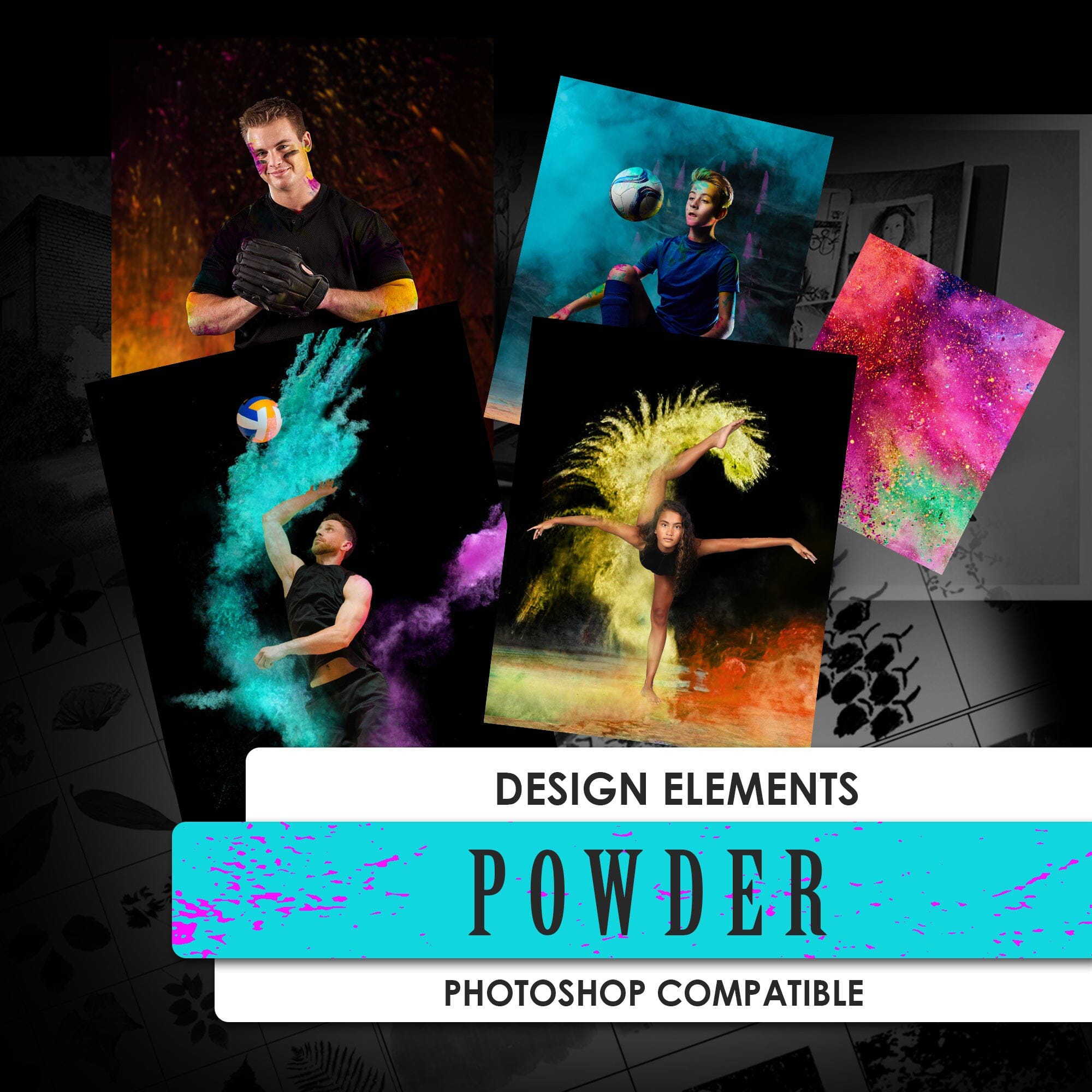 Powder Overlay Design Elements Package – PSMGraphix