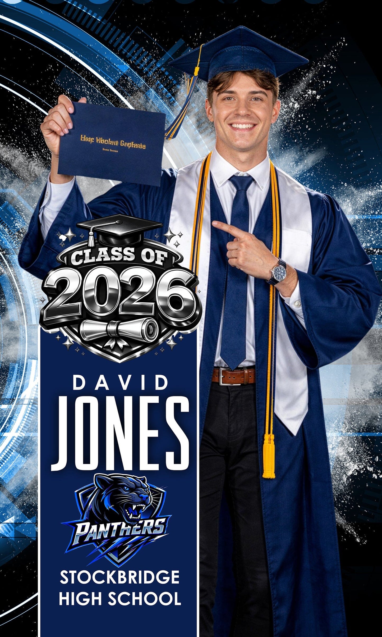 Power Surge - Class of Banner - 30x50 Banner-Photoshop Template - PSMGraphix