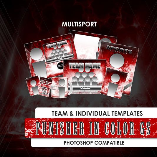 Punisher in Color GreenScreen Team & Individual Template Package