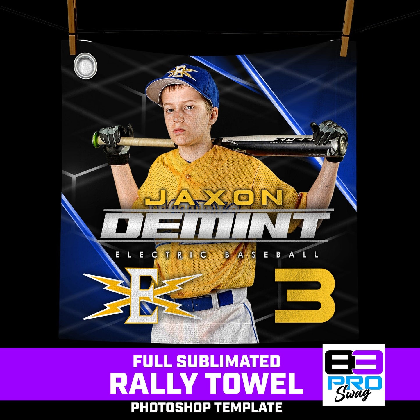 Vector  - 14"x14" Rally Towel Photoshop Template-Photoshop Template - PSMGraphix