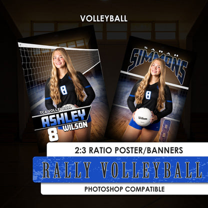 Rally Volleyball - 2:3 Ratio Player Poster/Banner