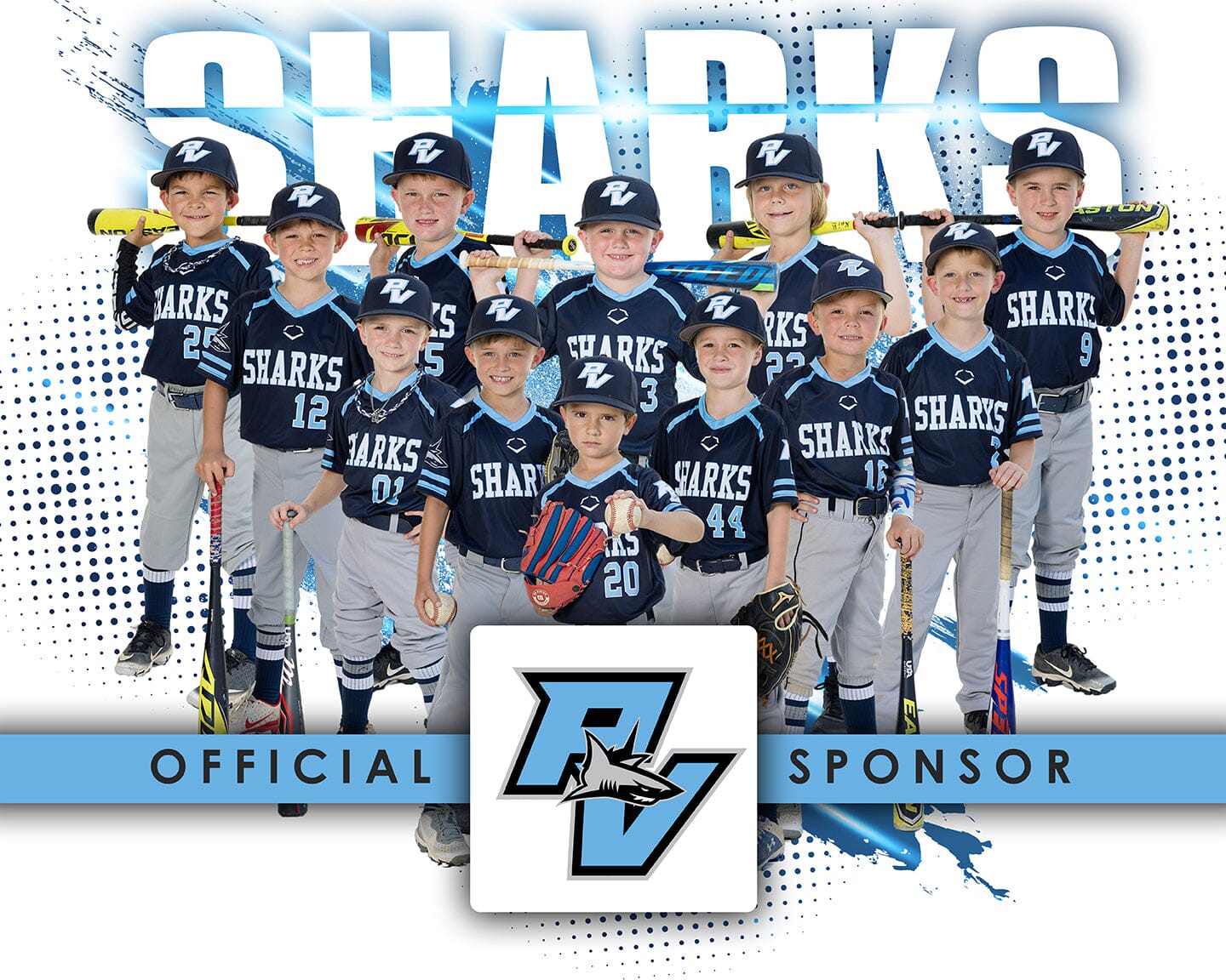 4:5 Ratio SPONSOR PLAQUE Photoshop Template - SPLASH - Multi-Sport