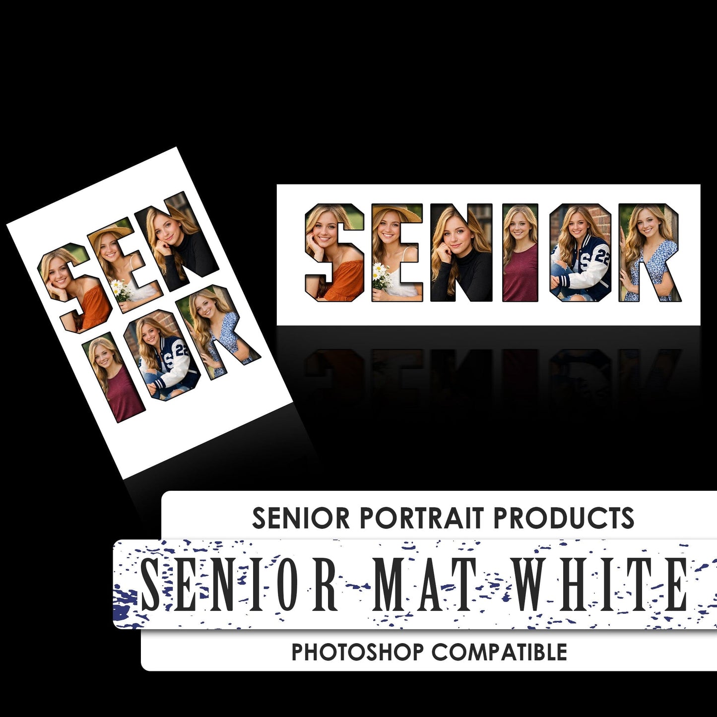 Senior Studio Mat Package Template - White