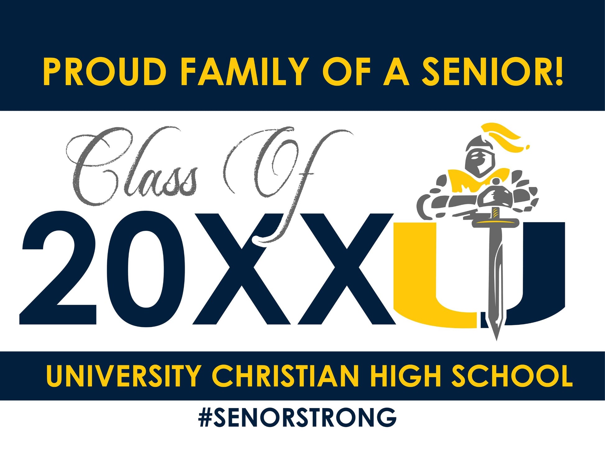 Class of 20XX Yard Sign Template - School Logo-Photoshop Template - PSMGraphix