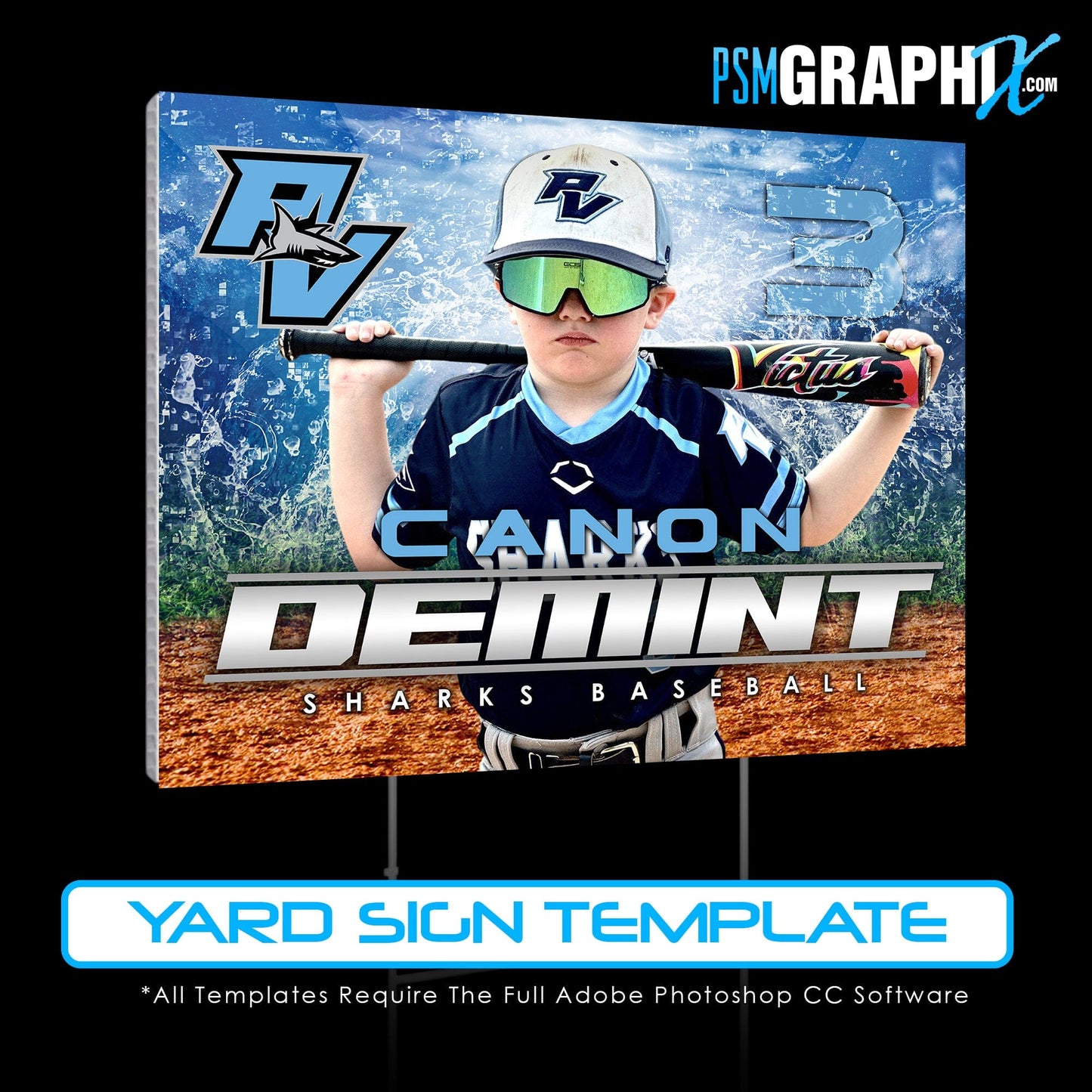 Game Day Yard Sign Template - SHARK