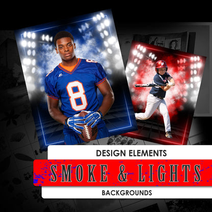 Smoke & Lights Sports Background