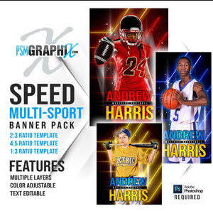 Speed - Multi Sport Banner Bundle-Photoshop Template - PSMGraphix