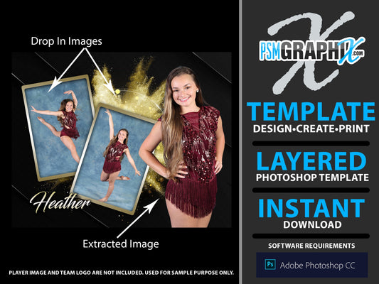 Gold Metal - Stage Series II - Drop In Photoshop Template-Photoshop Template - PSMGraphix