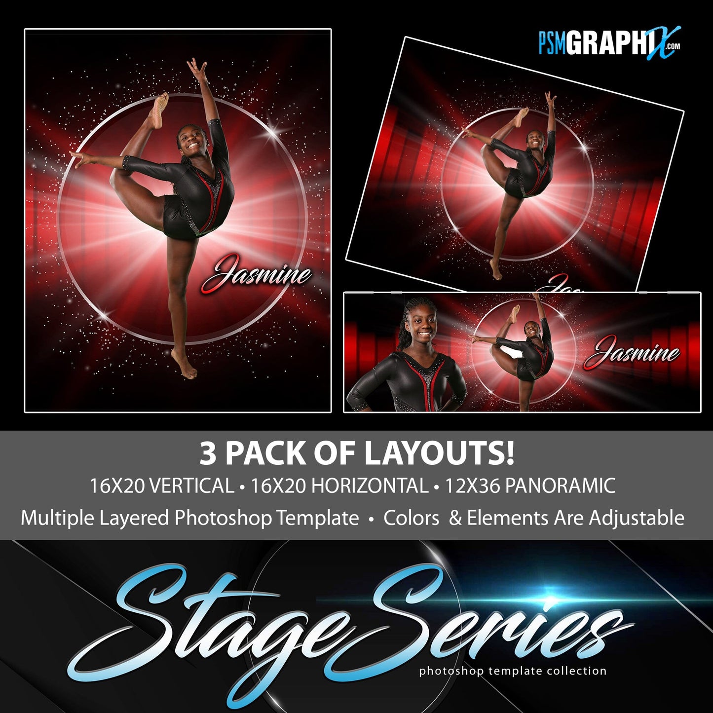 Star Dust - Stage Series II - Photoshop Template 3 Pack-Photoshop Template - PSMGraphix
