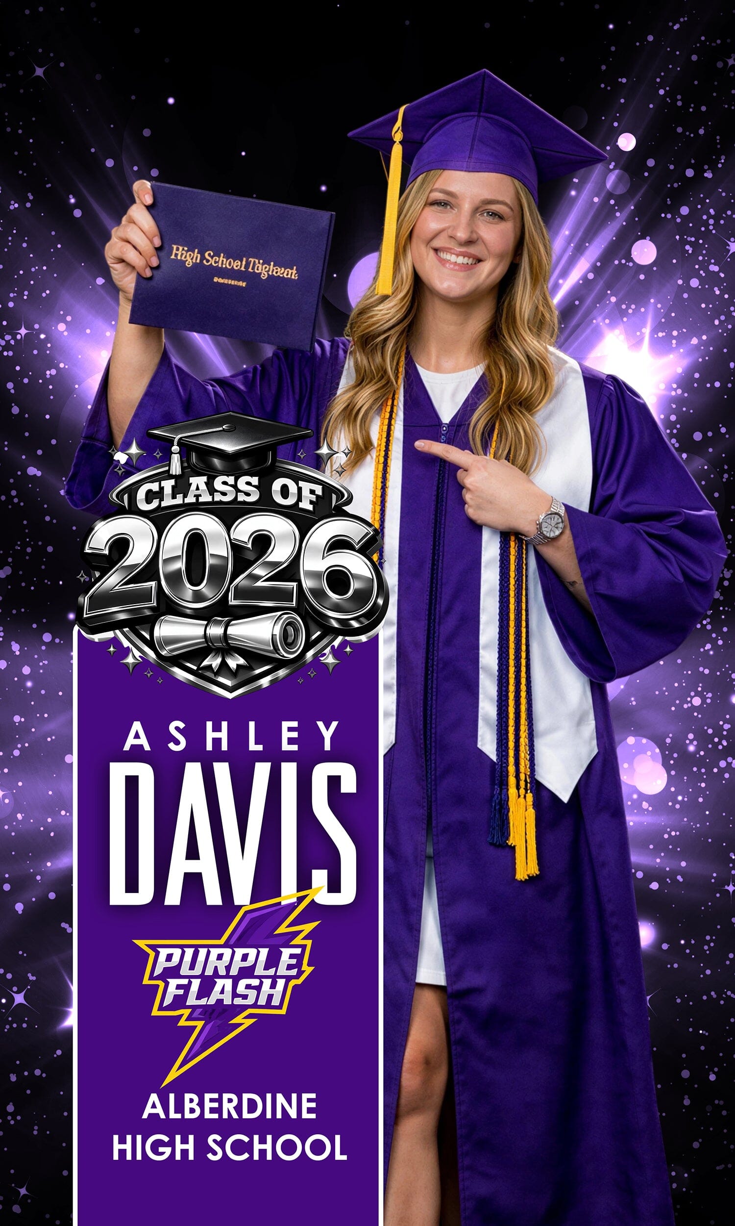 Starburst - Class of Banner - 30x50 Banner-Photoshop Template - PSMGraphix