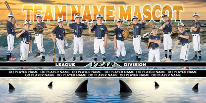 Summer Beach 1 - 1:2 Ratio TEAM FIELD BANNER Photoshop Template-Photoshop Template - PSMGraphix