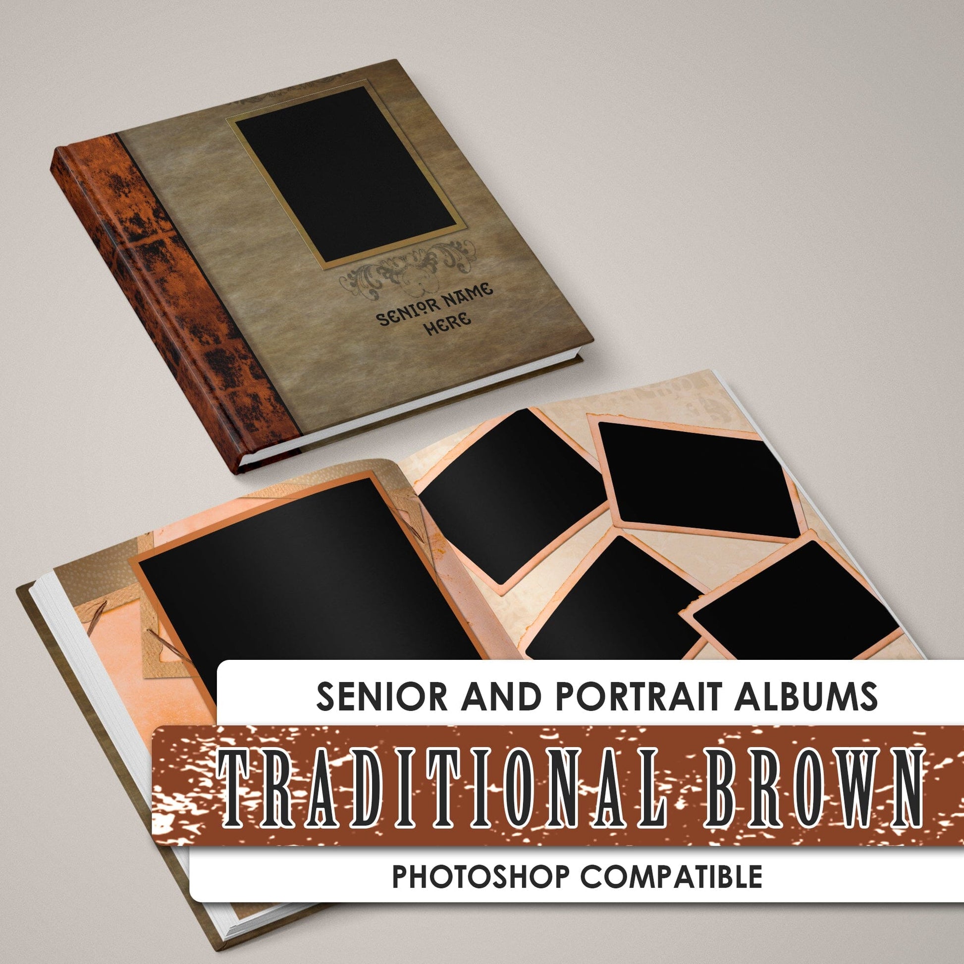 Traditional Brown Album-Photoshop Template - PSMGraphix