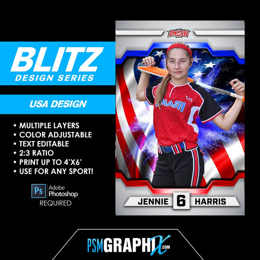 USA - BLITZ Series - Poster/Banner Template-Photoshop Template - PSMGraphix