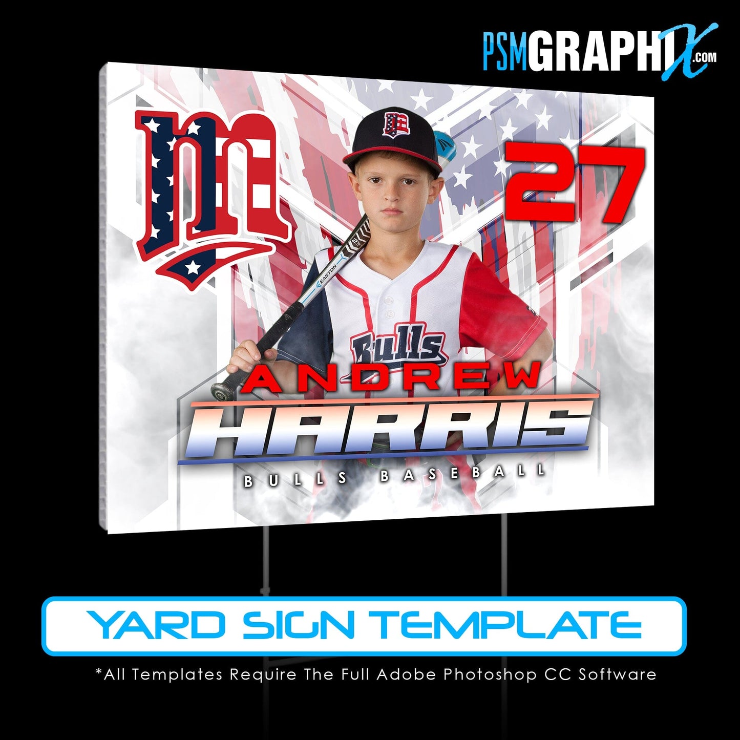 Game Day Yard Sign Template - USA SLASH