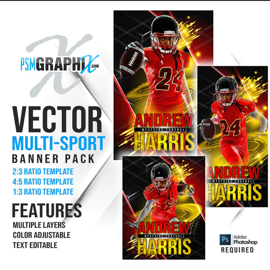 Vector - Multi Sport Banner Bundle-Photoshop Template - PSMGraphix