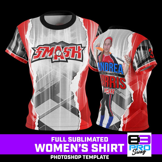 RIPPED - Women's Full Sublimated Sportswear Shirt-Photoshop Template - PSMGraphix