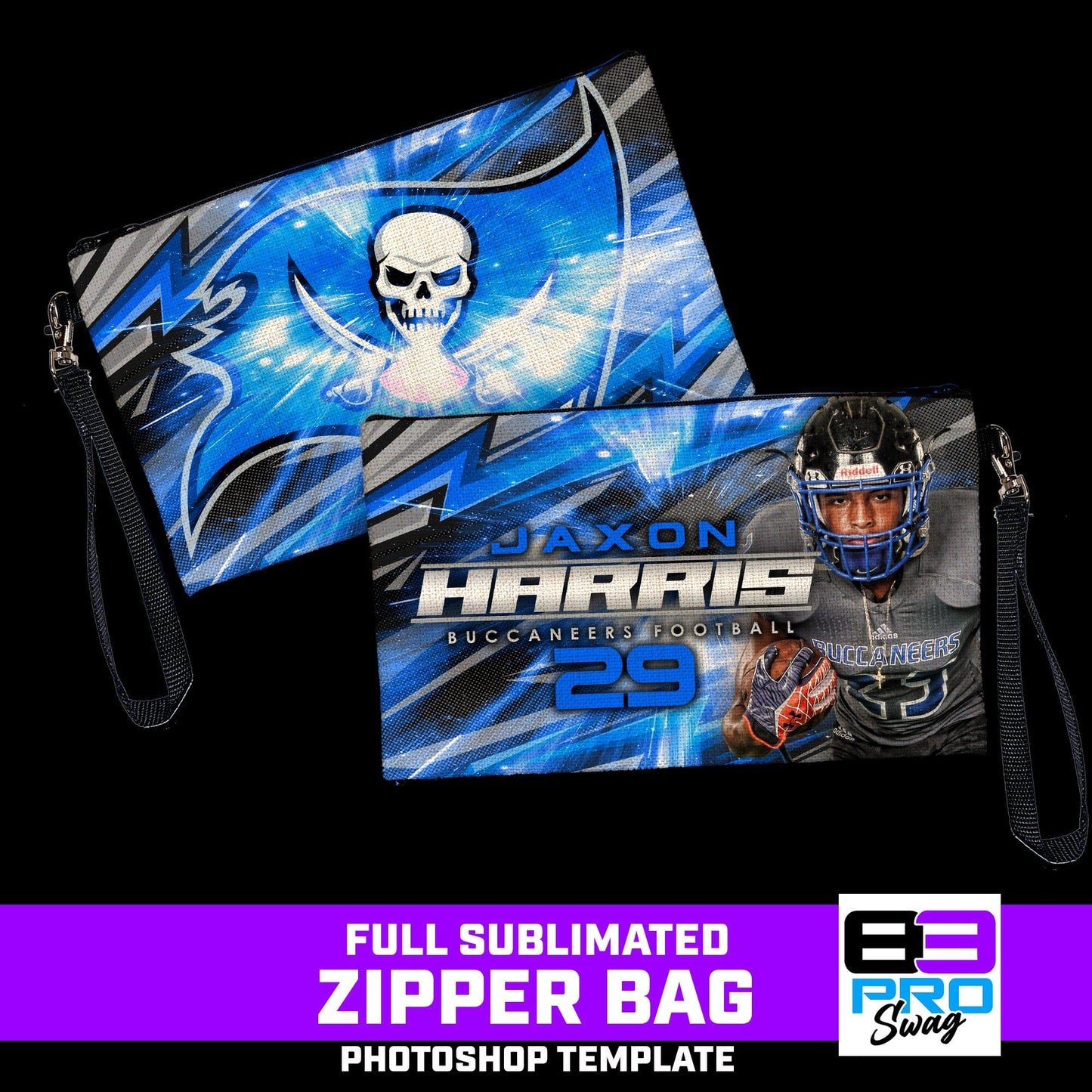 Zipper Bag Photoshop Template - FLASH - Multi-Sport