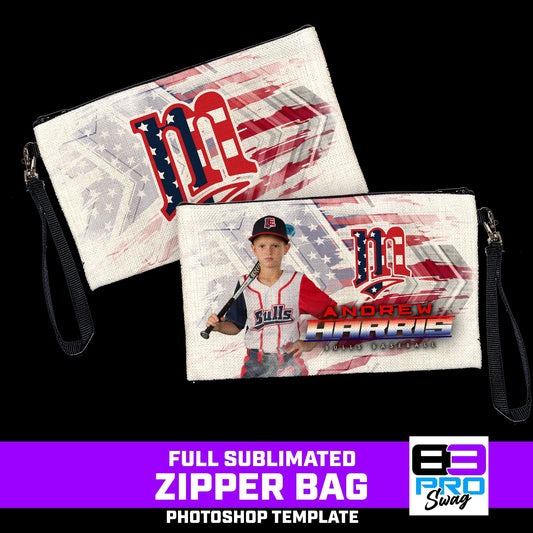 Zipper Bag Photoshop Template - USA Slash - Multi-Sport-Photoshop Template - PSMGraphix